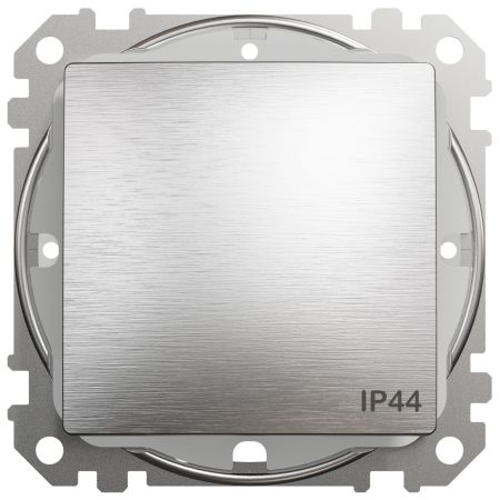(SDD270106) Одноклавишный проходной выключатель IP44 Sedna Elements. матовый алюминий. Schenider Electric