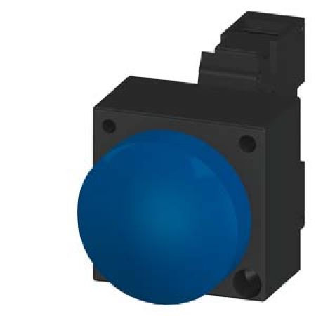 (3SB3244-6BA50) Световой индикатор с гладким светофильтром. со встроенным светодиодом серия 3SB3. AC/DC 24V. синий. SIEMENS
