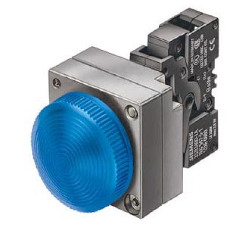 (3SB3644-6BA60) Световой индикатор с рифленым светофильтром. со встроенным светодиодом серия 3SB3. AC 230V. белый. SIEMENS