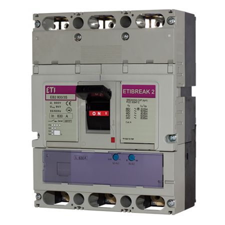 (4672151) Автоматический выключатель EB2 800/3L. Iн=800 Ампер. 380В. 3 полюса. 36 кА. ETI