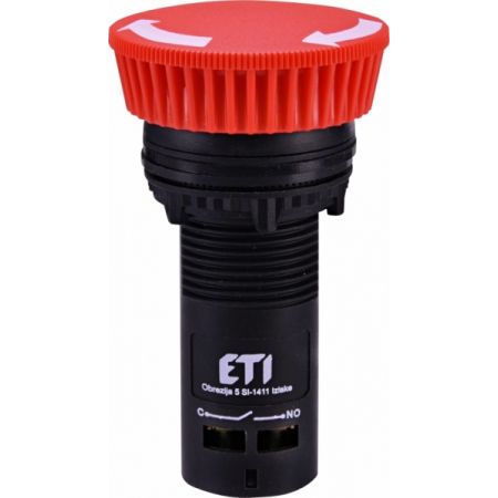 (4771482) Кнопка-грибок моноблочная ECM-T10-R (красный) 1NO 2A 230V AC. отключение поворотом. ETI