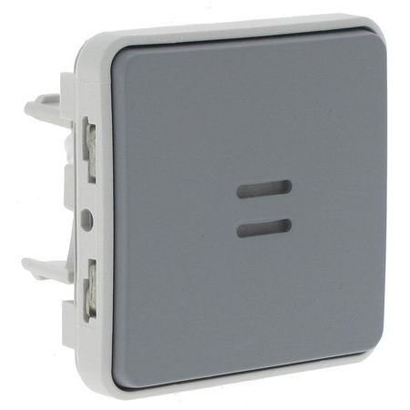 (069513) Механизм выключателя на два направления с подсветкой IP55 Plexo серый. Legrand