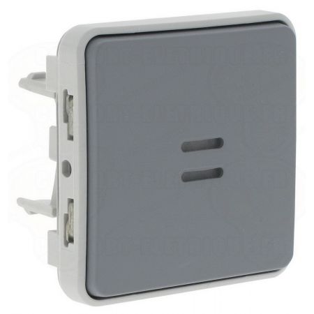 (069542) Механизм кнопочного выключателя с подсветкой НО IP55 Plexo серый. Legrand