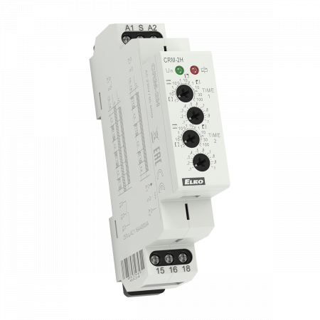 (CRM-2H/230V) Реле времени мультифункциональное CRM-2H/230V. AC 230 V. асимметрический цыклитель. 2 функции времени. 10 времен. диапазонов.время 0.1s-100дней. вых. 1x8A. ELKO