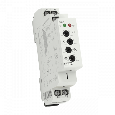 (DIM-2-1h/230V) Регулятор света DIM-2-1h/230V. AC 230 V. функция постепенного нарастания и убывания яркости света 500VA. работающий в диапазоне 1ч. ELKO