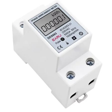 Лічильник електроенергії. однофазний. на DIN-рейку DDS663 220V. РК-дисплей без підсвічування. EARU