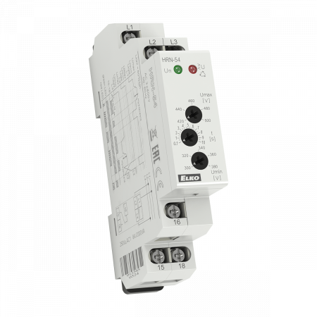 (HRN-54) Реле контроля напряжения в 3-фазных сетях HRN-54. 3x400V/230V. 3x400V. ELKO