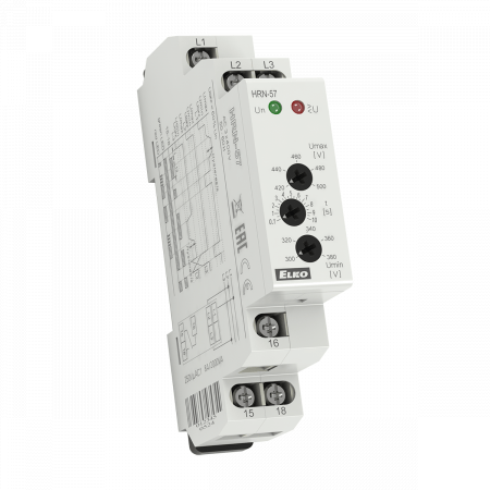 (HRN-57N) Реле контроля напряжения HRN-57N. AC 3x400/230 V+нулевой провод. ELKO