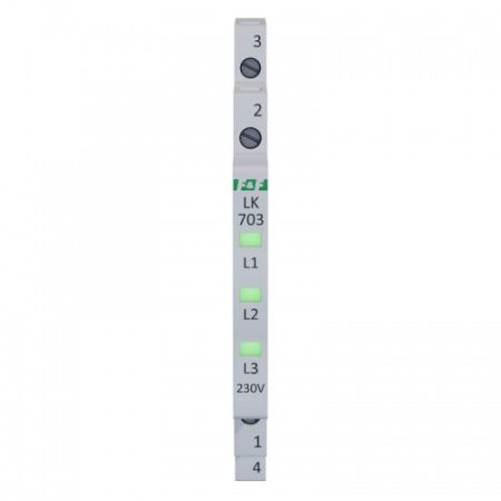 (LK-703G) Индикатор напряжения LK-703G. 3×230 V+N. зеленый. F&F