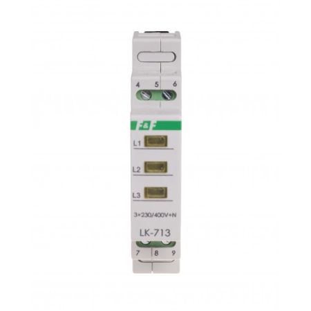 (LK-713Y) Индикатор напряжения LK-713Y. трехфазный 3×230В+N. желтый. F&F
