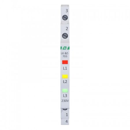 (LK-BZ-703K) Индикатор напряжения LK-BZ-703K. 3×230 V+N. желтый-красный-зеленый. F&F