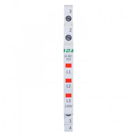 (LK-BZ-703R) Индикатор напряжения LK-BZ-703R. 3×230 V+N. красный. F&F