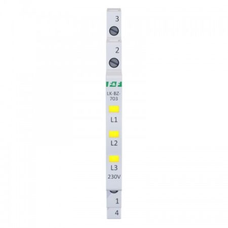 (LK-BZ-703Y) Индикатор напряжения LK-BZ-703Y. 3×230 V+N. желтый. F&F