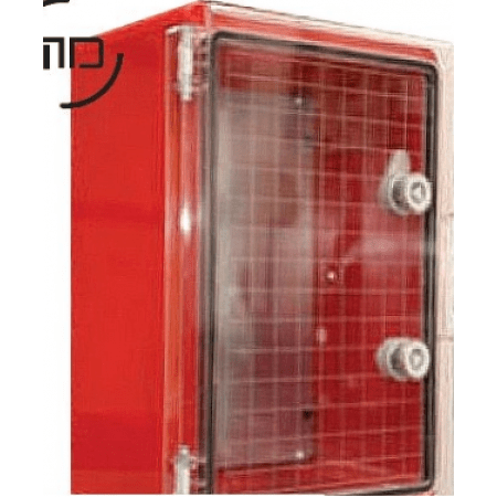 (MD9151) Шкаф ударопрочный красный ABS 250х350х150 МП с прозрачной дверцей. IP65. Adal Pano