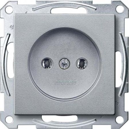 MTN2000-0460 (MTN2000-0460) Механизм розетки со шторками без заземления Merten. 2 полюса. 16А. алюминий. Schneider Electric