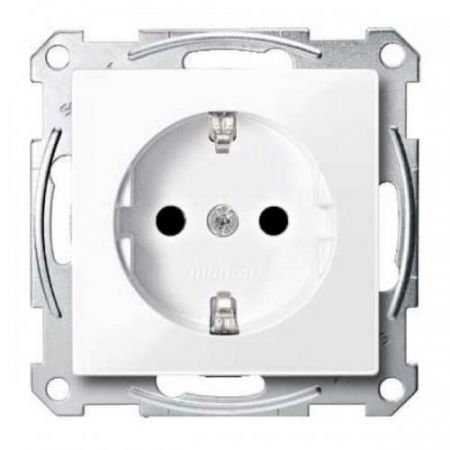 MTN2300-0325 (MTN2300-0325) Механизм розетки с защитными шторками. заземлением и накладкой Merten Shuko. 2 полюса. 16А. белый. Schneider Electric