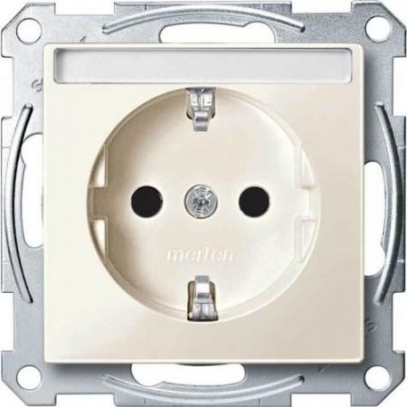 MTN2302-0344 (MTN2302-0344) Механизм розетки с полем для надписи Merten Shuko. 2 полюса. 16А. бежевый. Schneider Electric