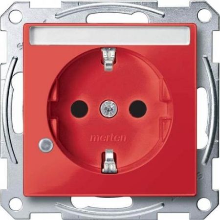 MTN2303-0306 (MTN2303-0306) Механизм розетки с индикацией и полем для надписи Merten Shuko. 2 полюса. 16А. рубиновый. Schneider Electric