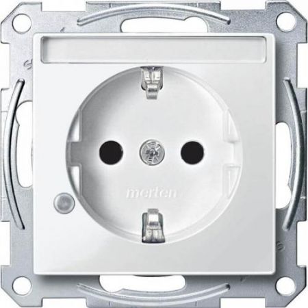 MTN2303-0325 (MTN2303-0325) Механизм розетки с индикацией и полем для надписи Merten Shuko. 2 полюса. 16А. белый. Schneider Electric