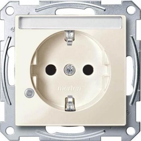 MTN2303-0344 (MTN2303-0344) Механизм розетки с индикацией и полем для надписи Merten Shuko. 2 полюса. 16А. бежевый. Schneider Electric