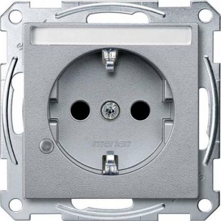MTN2303-0460 (MTN2303-0460) Механизм розетки с индикацией и полем для надписи Merten Shuko. 2 полюса. 16А. алюминий. Schneider Electric