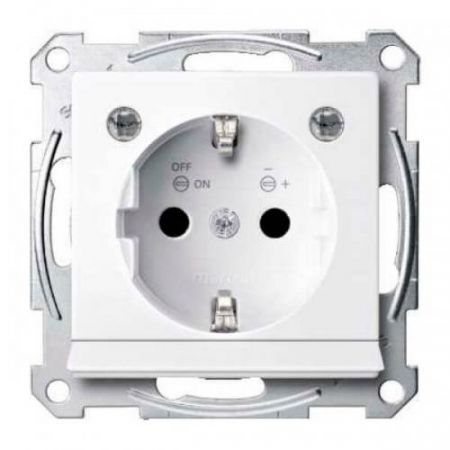 MTN2304-0325 (MTN2304-0325) Механизм розетки с заземлением. защитными шторками. накладкой и подсветкой Merten Shuko. 2 полюса. 16А. белый. Schneider Electric