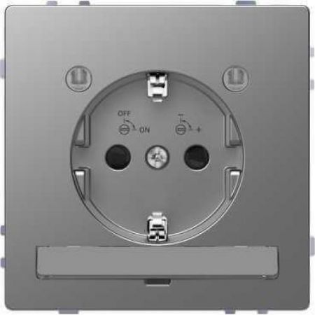 MTN2304-6036 (MTN2304-6036) Розетка с з/к и LED модулем Merten D-Life. нержавеющая сталь. Schneider Electric