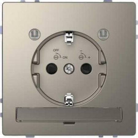 MTN2304-6050 (MTN2304-6050) Розетка с з/к и LED модулем Merten D-Life. никель. Schneider Electric
