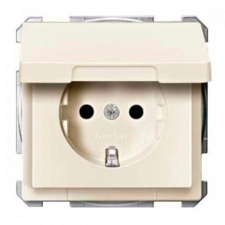 MTN2310-4044 (MTN2310-4044) Механизм розетки с крышкой. защитными шторками и заземлением Merten Shuko. 2 полюса. 16А. бежевый. Schneider Electric