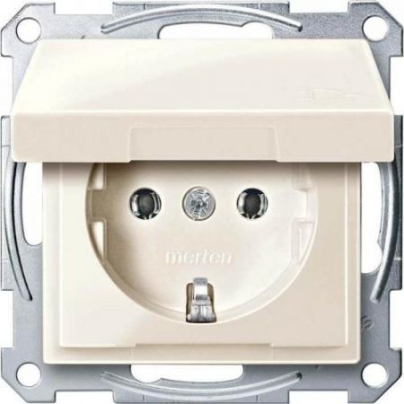 MTN2311-0344 (MTN2311-0344) Механизм розетки с крышкой Merten Shuko. 2 полюса. 16А. бежевый. Schneider Electric