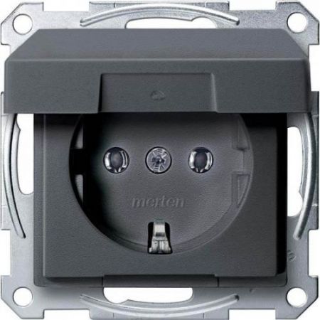MTN2311-0414 (MTN2311-0414) Механизм розетки с крышкой Merten Shuko. 2 полюса. 16А. антрацит. Schneider Electric