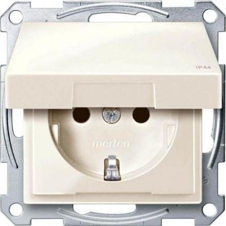 MTN2314-0344 (MTN2314-0344) Механизм розетки IP44 с крышкой Merten Shuko. 2 полюса. 16А. бежевый. Schneider Electric