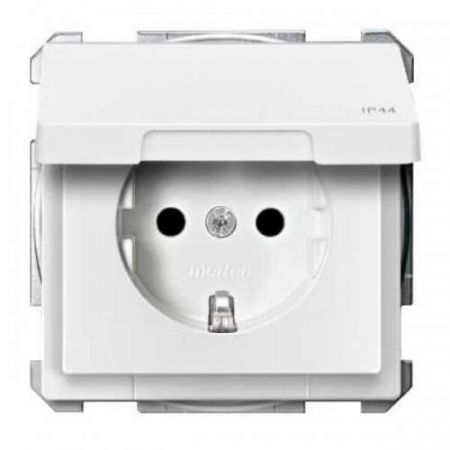 MTN2314-4019 (MTN2314-4019) Механизм розетки с крышкой. IP44 Merten Shuko. 2 полюса. 16А. полярно-белый. Schneider Electric