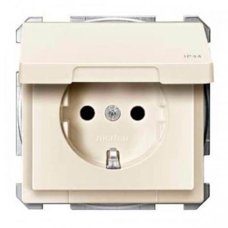 MTN2314-4044 (MTN2314-4044) Механизм розетки с крышкой. IP44 Merten Shuko. 2 полюса. 16А. бежевый. Schneider Electric