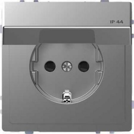 MTN2314-6036 (MTN2314-6036) Розетка з/к и крышкой IP44 Merten D-Life. нержавеющая сталь. Schneider Electric