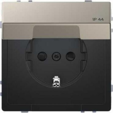 MTN2314-6050 (MTN2314-6050) Розетка з/к и крышкой IP44 Merten D-Life. никель. Schneider Electric
