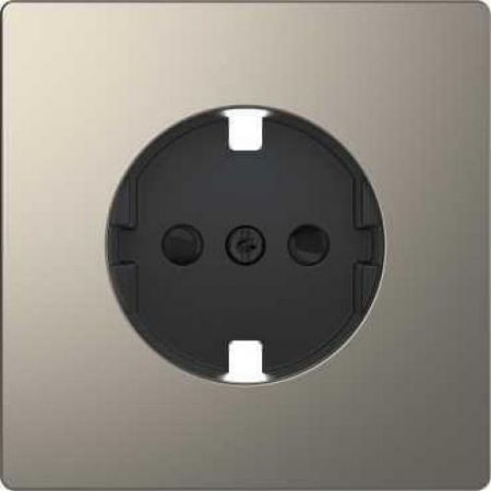 MTN2330-6050 (MTN2330-6050) Лицевая панель для розетки со шторками Merten D-Life. никель. Schneider Electric
