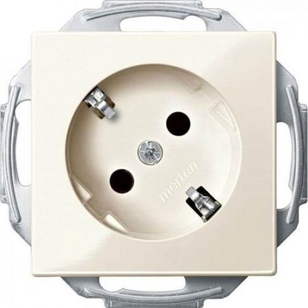 MTN2370-0344 (MTN2370-0344) Механизм розетки с заземлением и шторками Merten Schuko 45°. 2 полюса. 16А. бежевый. Schneider Electric