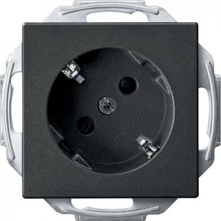 MTN2370-0414 (MTN2370-0414) Механизм розетки с заземлением и шторками Merten Schuko 45°. 2 полюса. 16А. антрацит. Schneider Electric
