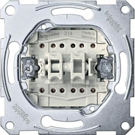 MTN3153-0000 (MTN3153-0000) 2-кнопочный механизм выключателя замыкающим и размыкающим контактами Merten System M. 1 полюс. 10А. Schneider Electric