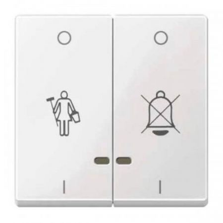 MTN3429-0319 (MTN3429-0319) Двойная клавиша с пиктограммами «перечеркнутый звонок» и «горничная» и с подсветкой Merten System M. полярно-белый. Schneider Electric