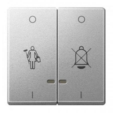 MTN3429-0460 (MTN3429-0460) Двойная клавиша с пиктограммами «перечеркнутый звонок» и «горничная» и с подсветкой Merten System M. алюминий. Schneider Electric