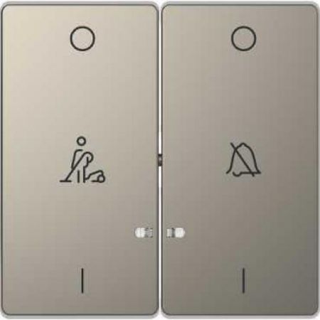 MTN3429-6050 (MTN3429-6050) Клавиша двойная LED с символами "звонок" и "горничная" Merten D-Life. никель. Schneider Electric