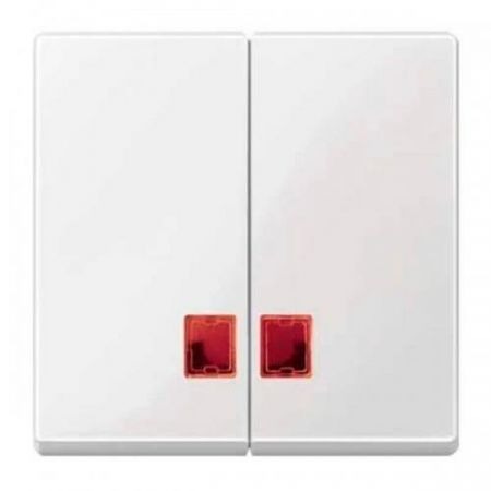 MTN3456-0319 (MTN3456-0319) Двойная клавиша с красным прямоугольным окошком для световой индикации Merten System M. полярно-белый. Schneider Electric