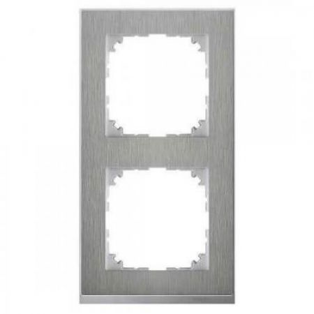 MTN4020-3646 (MTN4020-3646) Рамка 2-постовая Merten M-Pure Decor. сталь. Schneider Electric