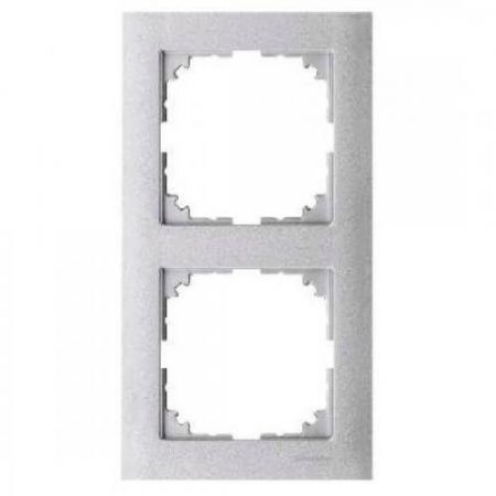 MTN4020-3660 (MTN4020-3660) Рамка 2-постовая Merten M-Pure. алюминий. Schneider Electric