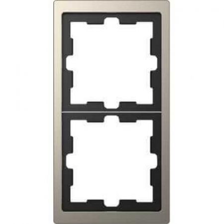 MTN4020-6550 (MTN4020-6550) Рамка 2-постовая Merten D-Life. никель. Schneider Electric
