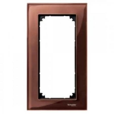 MTN4025-3215 (MTN4025-3215) Рамка 2-постовая без перегородки Merten M-Elegance Стекло. махагон. Schneider Electric