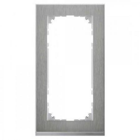 MTN4025-3646 (MTN4025-3646) Рамка 2-постовая без перегородки Merten M-Pure Decor.  сталь. Schneider Electric