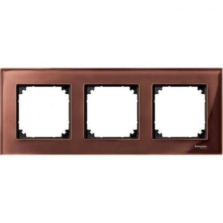 MTN4030-3215 (MTN4030-3215) Рамка 3-постовая Merten M-Elegance Стекло. махагон. Schneider Electric